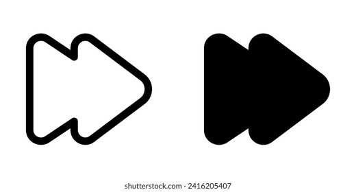 Editable vector forward arrow icon. Black, transparent white background. Part of a big icon set family. Perfect for web and app interfaces, presentations, infographics, etc