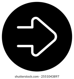 Editable vector forward arrow icon. Black, line style, transparent white background. Part of a big icon set family. Perfect for web and app interfaces, presentations, infographics, etc