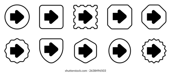 Editable vector forward arrow icon. Black, line style, transparent white background. Part of a big icon set family. Perfect for web and app interfaces, presentations, infographics, etc