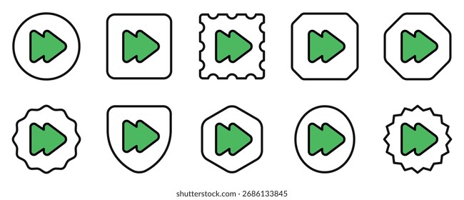 Ícone de seta para frente do vetor editável. Fundo preto, branco transparente. Parte de uma grande família de conjuntos de ícones. Perfeito para interfaces web e app, apresentações, infográficos, etc