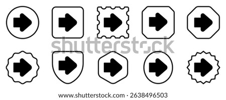 Editable vector forward arrow icon. Black, line style, transparent white background. Part of a big icon set family. Perfect for web and app interfaces, presentations, infographics, etc