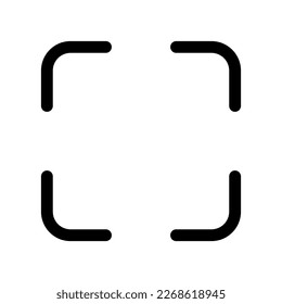 Editable vector fullscreen scan screenshot icon. Black, transparent white background. Part of a big icon set family. Perfect for web and app interfaces, presentations, infographics, etc