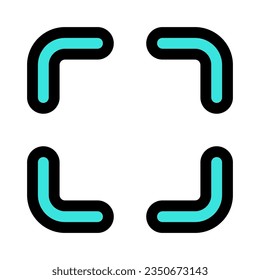Editable vector fullscreen scan screenshot icon. Black, transparent white background. Part of a big icon set family. Perfect for web and app interfaces, presentations, infographics, etc
