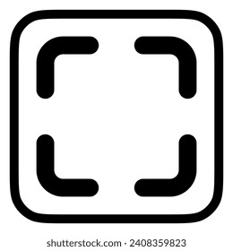 Editable vector fullscreen scan screenshot icon. Black, transparent white background. Part of a big icon set family. Perfect for web and app interfaces, presentations, infographics, etc