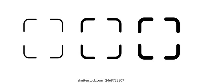 Editable vector fullscreen scan screenshot icon. Black, transparent white background. Part of a big icon set family. Perfect for web and app interfaces, presentations, infographics, etc