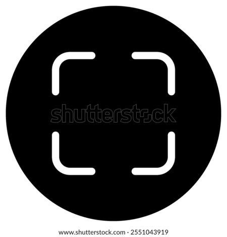 Editable vector fullscreen scan screenshot icon. Black, transparent white background. Part of a big icon set family. Perfect for web and app interfaces, presentations, infographics, etc