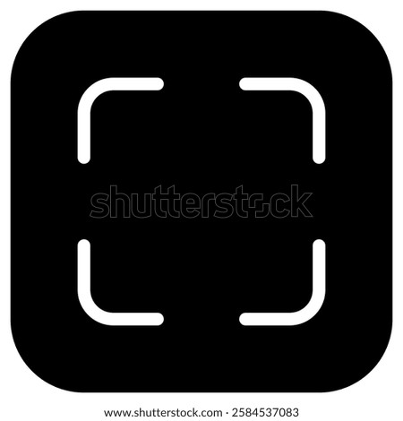 Editable vector fullscreen scan screenshot icon. Black, transparent white background. Part of a big icon set family. Perfect for web and app interfaces, presentations, infographics, etc