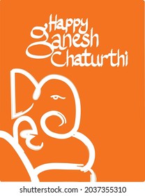 Vector editable de la tarjeta de saludo de Ganesha Chaturthi Utsav. Diseño de camisetas. Publicación en medios sociales. Imprimir