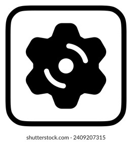 Editable vector gear cog setting icon. Black, line style, transparent white background. Part of a big icon set family. Perfect for web and app interfaces, presentations, infographics, etc