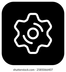Editable vector gear cog setting icon. Black, line style, transparent white background. Part of a big icon set family. Perfect for web and app interfaces, presentations, infographics, etc
