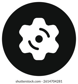 Editable vector gear cog setting icon. Black, line style, transparent white background. Part of a big icon set family. Perfect for web and app interfaces, presentations, infographics, etc