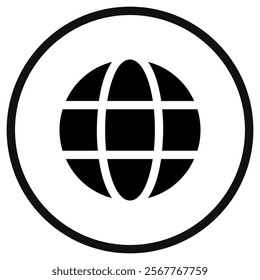 Editable vector globe internet connection icon. Black, line style, transparent white background. Part of a big icon set family. Perfect for web and app interfaces, presentations, infographics, etc
