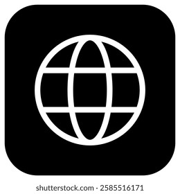 Editable vector globe internet connection icon. Black, line style, transparent white background. Part of a big icon set family. Perfect for web and app interfaces, presentations, infographics, etc