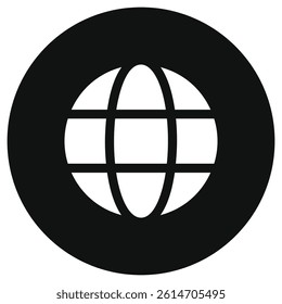 Editable vector globe internet connection icon. Black, line style, transparent white background. Part of a big icon set family. Perfect for web and app interfaces, presentations, infographics, etc