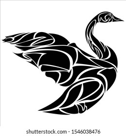 editable vector of goose body tribal logo