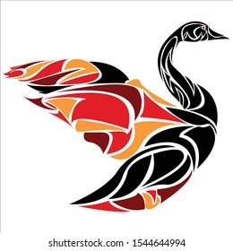 Editable vector of Goose tribal logo colorful