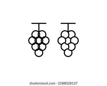 editable vector grape symbol design illustration isolated on transparent background