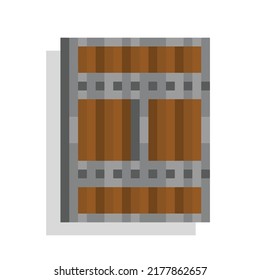 Editable Vector graphic of Wooden Shield.  Good for clipart, sticker, icon, presentation, game, etc.