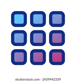 Editable vector grid menu icon. Black, line style, transparent white background. Part of a big icon set family. Perfect for web and app interfaces, presentations, infographics, etc