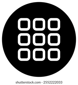 Editable vector grid menu icon. Black, line style, transparent white background. Part of a big icon set family. Perfect for web and app interfaces, presentations, infographics, etc