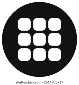 Editable vector grid menu icon. Black, line style, transparent white background. Part of a big icon set family. Perfect for web and app interfaces, presentations, infographics, etc