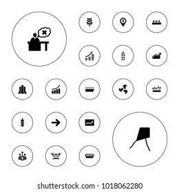 Editable vector growth icons: graph, mustache and glasses, dandelion, money growth, plant, pot for plants, plant in pot, sprout plants, chart, teacher on white background.