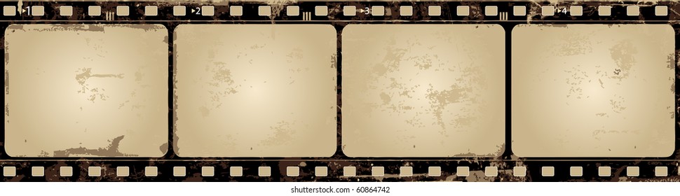 Editable vector grunge film frame background with space for your text or image.