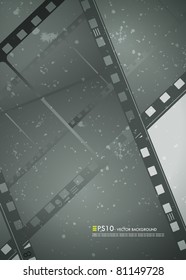 Editable vector grunge film frame background with space for your text or image.