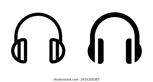 Editable vector headphones earmuffs icon. Black, transparent white background. Part of a big icon set family. Perfect for web and app interfaces, presentations, infographics, etc