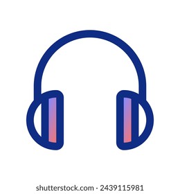 Icono de auriculares vectoriales editables. Fondo blanco negro, transparente. Parte de una gran familia de iconos. Perfecto para interfaces web y aplicaciones, presentaciones, infografías, etc