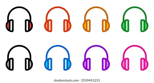 Editable vector headphones earmuffs icon. Black, transparent white background. Part of a big icon set family. Perfect for web and app interfaces, presentations, infographics, etc