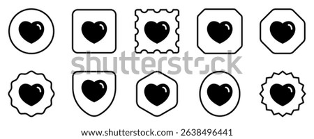 Editable vector heart love favorite bookmark icon. Black, line style, transparent white background. Part of a big icon set family. Perfect for web and app interfaces, presentations, infographics, etc