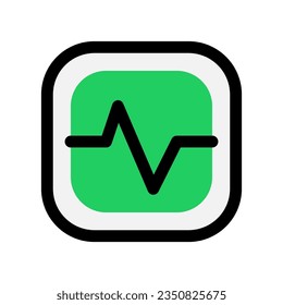 Editable vector heartbeat system status icon. Black, line style, transparent white background. Part of a big icon set family. Perfect for web and app interfaces, presentations, infographics, etc