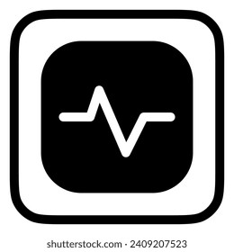 Editable vector heartbeat system status icon. Black, line style, transparent white background. Part of a big icon set family. Perfect for web and app interfaces, presentations, infographics, etc