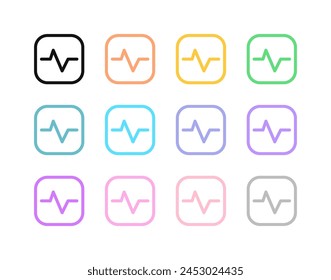 Editable vector heartbeat system status icon. Black, line style, transparent white background. Part of a big icon set family. Perfect for web and app interfaces, presentations, infographics, etc