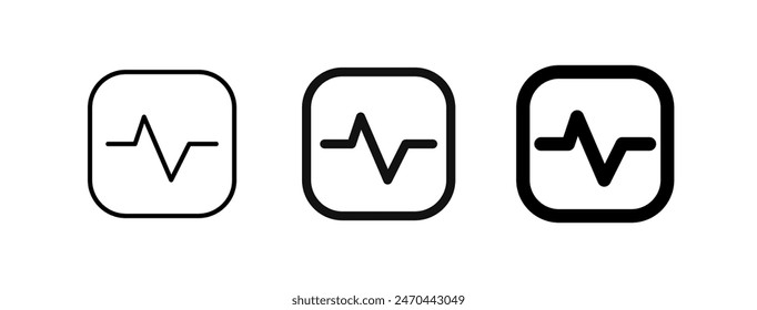 Editable vector heartbeat system status icon. Black, line style, transparent white background. Part of a big icon set family. Perfect for web and app interfaces, presentations, infographics, etc