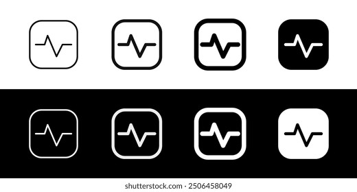 Editable vector heartbeat system status icon. Black, line style, transparent white background. Part of a big icon set family. Perfect for web and app interfaces, presentations, infographics, etc