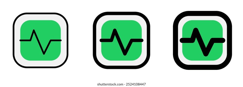 Editable vector heartbeat system status icon. Black, line style, transparent white background. Part of a big icon set family. Perfect for web and app interfaces, presentations, infographics, etc