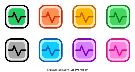 Editable vector heartbeat system status icon. Black, line style, transparent white background. Part of a big icon set family. Perfect for web and app interfaces, presentations, infographics, etc