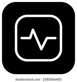 Editable vector heartbeat system status icon. Black, line style, transparent white background. Part of a big icon set family. Perfect for web and app interfaces, presentations, infographics, etc