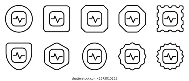 Editable vector heartbeat system status icon. Black, line style, transparent white background. Part of a big icon set family. Perfect for web and app interfaces, presentations, infographics, etc