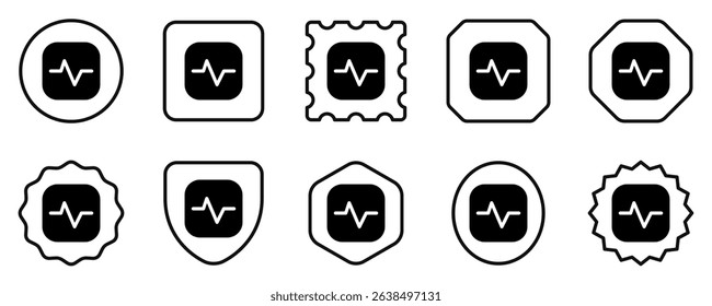 Editable vector heartbeat system status icon. Black, line style, transparent white background. Part of a big icon set family. Perfect for web and app interfaces, presentations, infographics, etc
