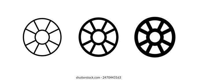 Editable vector help support lifebuoy icon. Black, line style, transparent white background. Part of a big icon set family. Perfect for web and app interfaces, presentations, infographics, etc