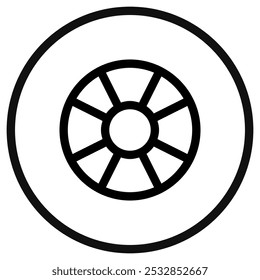 Editable vector help support lifebuoy icon. Black, line style, transparent white background. Part of a big icon set family. Perfect for web and app interfaces, presentations, infographics, etc