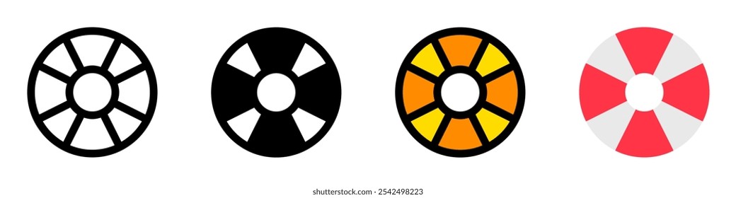Editable vector help support lifebuoy icon. Black, line style, transparent white background. Part of a big icon set family. Perfect for web and app interfaces, presentations, infographics, etc