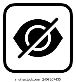 Editable vector hide password eye visual impairment icon. Black, line style, white background. Part of a big icon set family. Perfect for web and app interfaces, presentations, infographics, etc