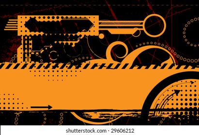 Editable vector high-tech grunge futuristic background with space for your text