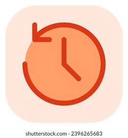 Editable vector history, turn back time icon. Black, line style, transparent white background. Part of a big icon set family. Perfect for web and app interfaces, presentations, infographics, etc