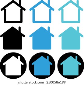 Editable Vector Home Icon Set