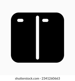 Editable vector horizontal split screens icon. Black, line style, transparent white background. Part of a big icon set family. Perfect for web and app interfaces, presentations, infographics, etc